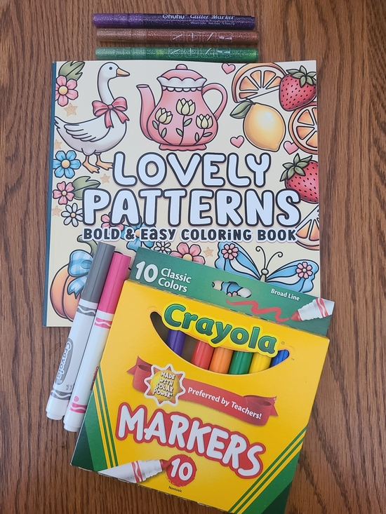 BJB Publishing Other - SOLD - Bundle - Lovely Patterns Coloring Book W/ Crayola & Glitter Markers